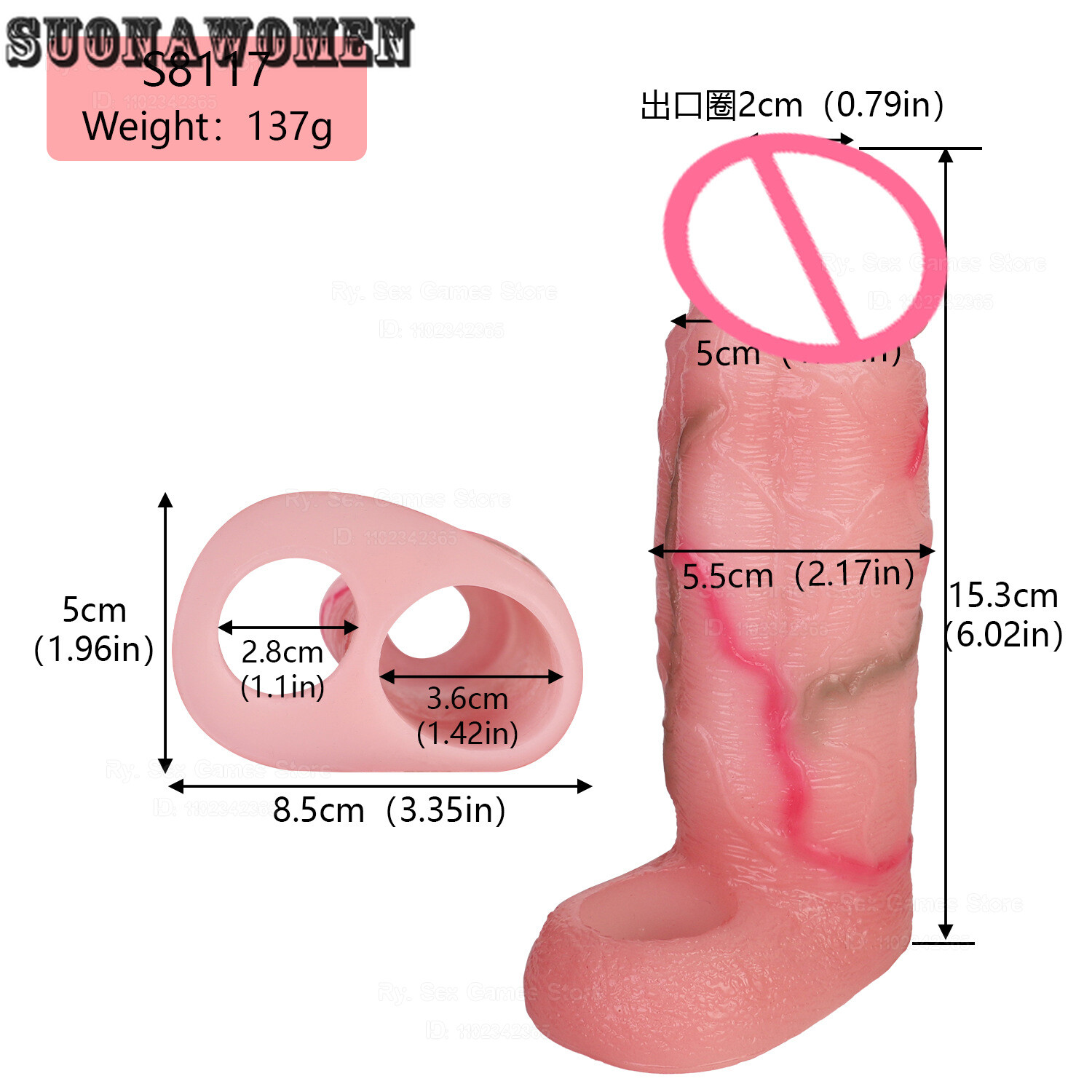 Realistic Penis Enlargement Simulation Reusable Condom Peni Sleeves Hollow Dildo