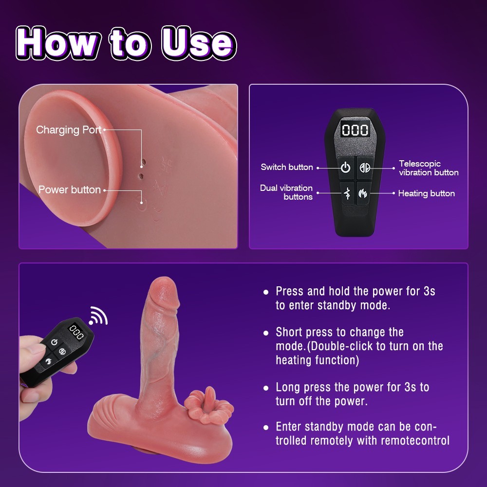 Thrusting Vibrator Riding Clitoris G-Spot Sex Toy