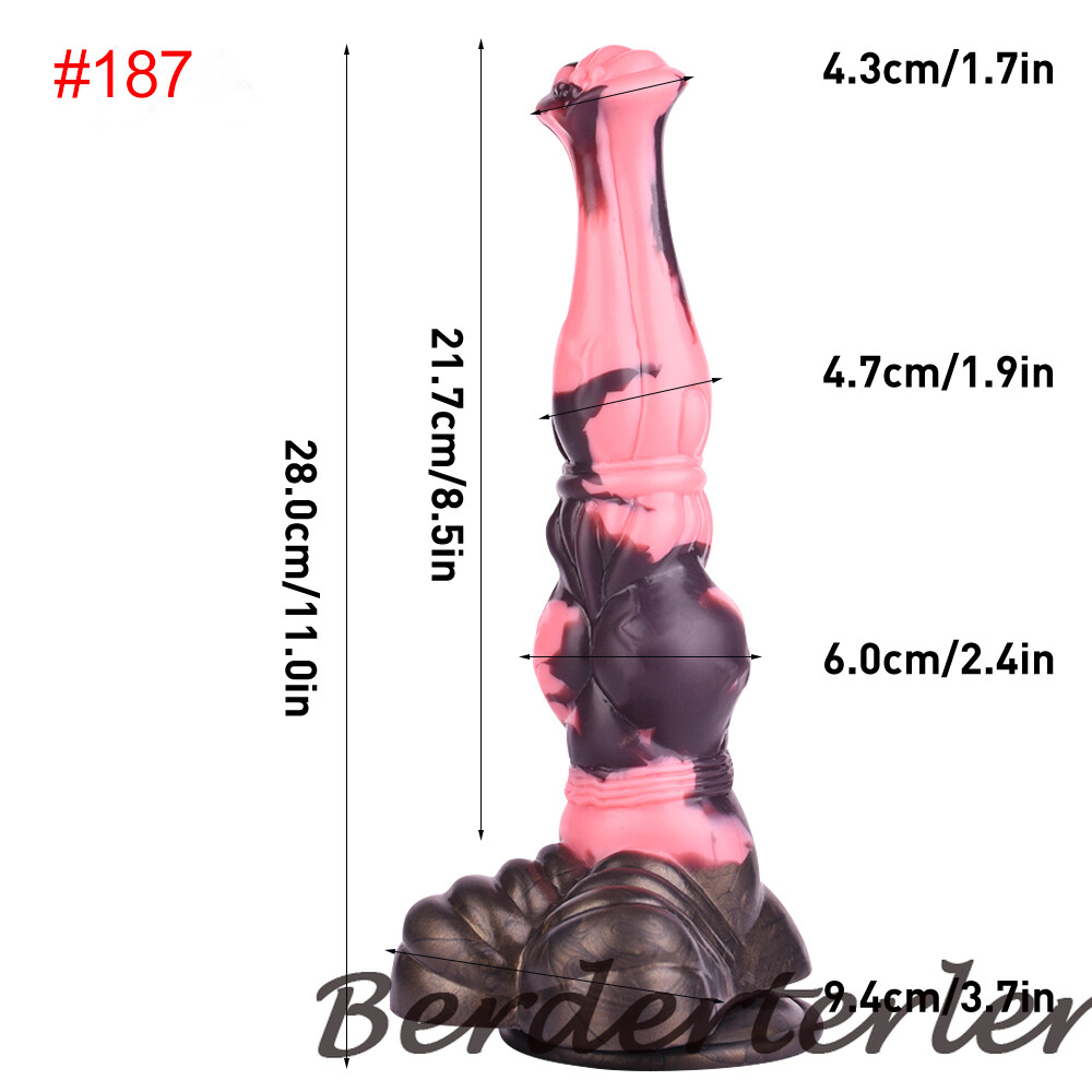 FAAK Silicone Long Penis Fantasy Huge Knot Dildo with Sucker Sex Toys for Women