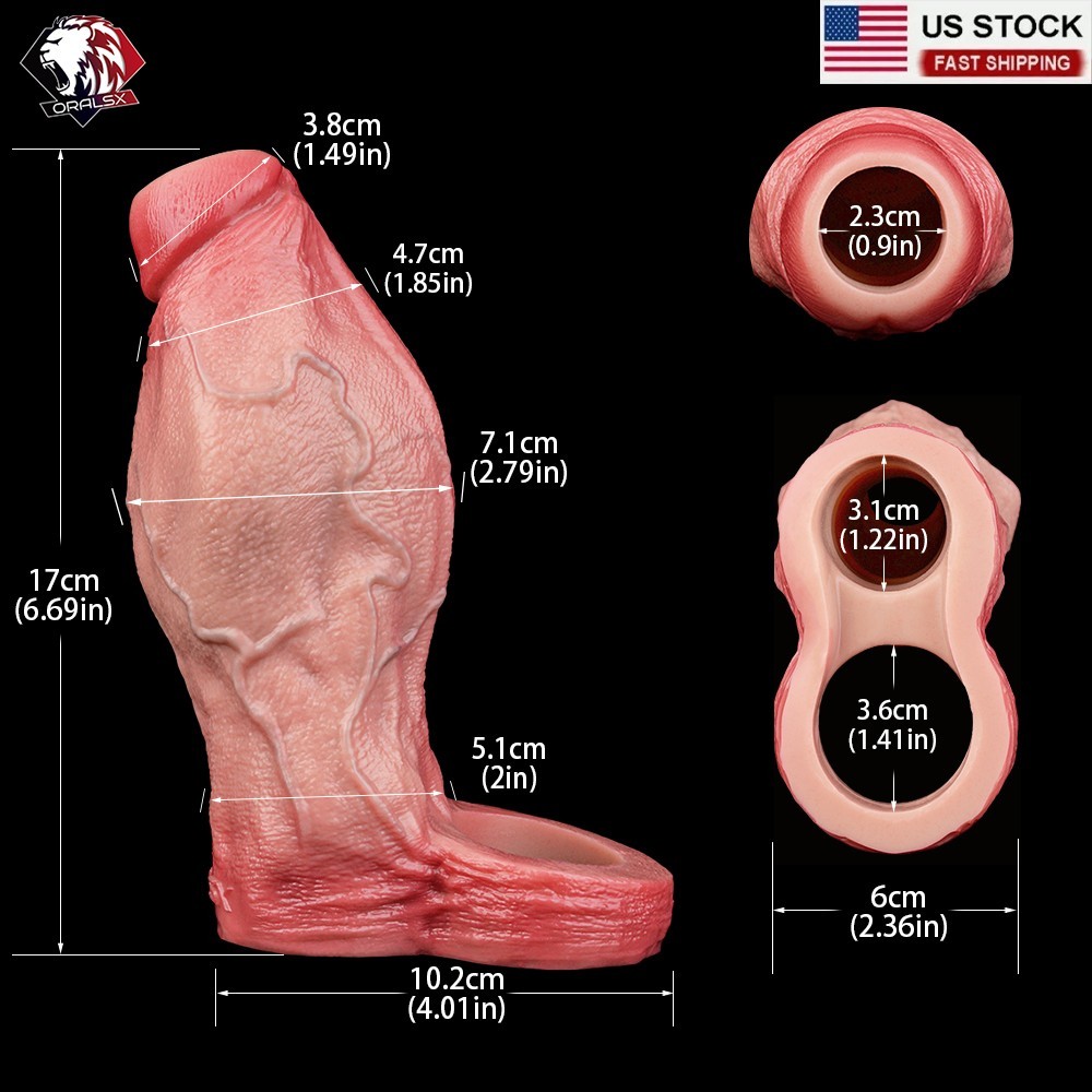 Huge Male Penis Sleeve Girth Enlarger Enhancer Extension Sheath Intimate Toy USA