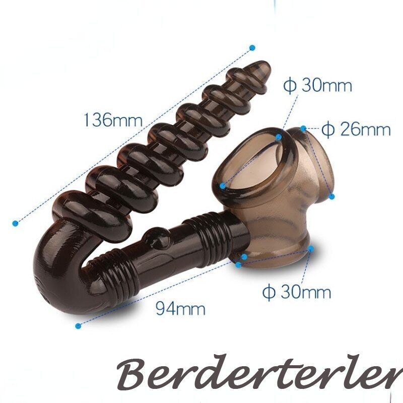 Male Penis Ring & Anal Rattle Screw Tail Plug Hook Cock Tower Erection Enhancer