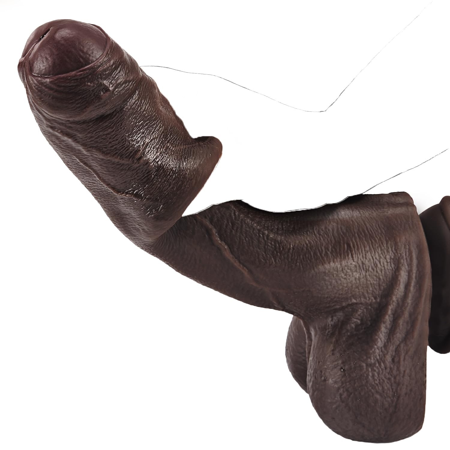 10” Big Black Dildo with Movable Skin, Realistic Foreskin Dildo Uncut Dildos…