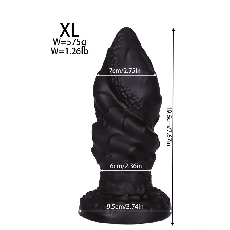 7.6″ Big Thick Anal Dilator Ribbed Dildo Dong Wide Butt Plug Masturbator Sex Toy