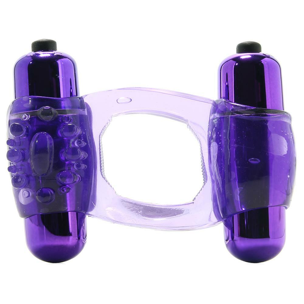 Couples Lovers Dual Pleasure Vibrating Penis Cock Ring Enhancer Clit Vibe