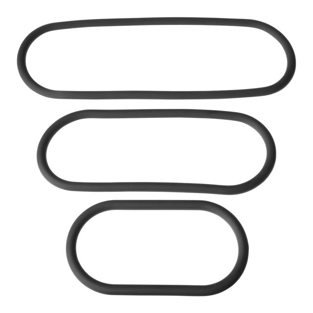 The Xplay Mix Pack Wrap Cock Erection Ring Silicone Slim 6, 9, 12in 3-pack Black