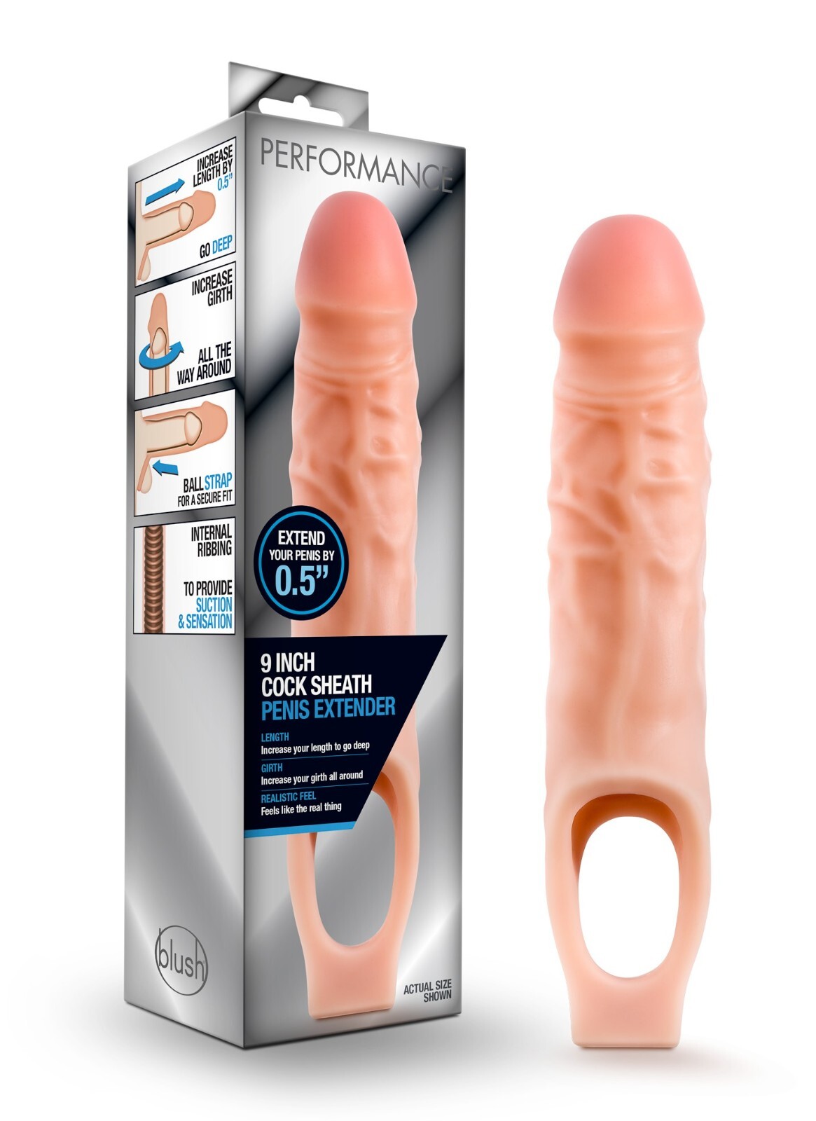 Blush Performance – 9”Ultra Soft X5 Plus Silicone Penis Sheath Extender