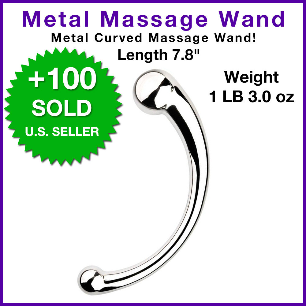 Metal Curved Prostate Massager Wand G-Point P-Point Anal Vagina Toy