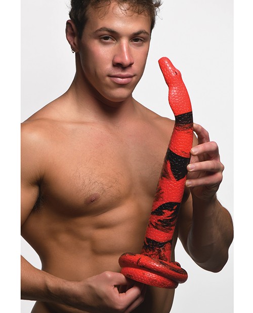 XR, LLC King Cobra Silicone Dildo, 14 in., Red/Black
