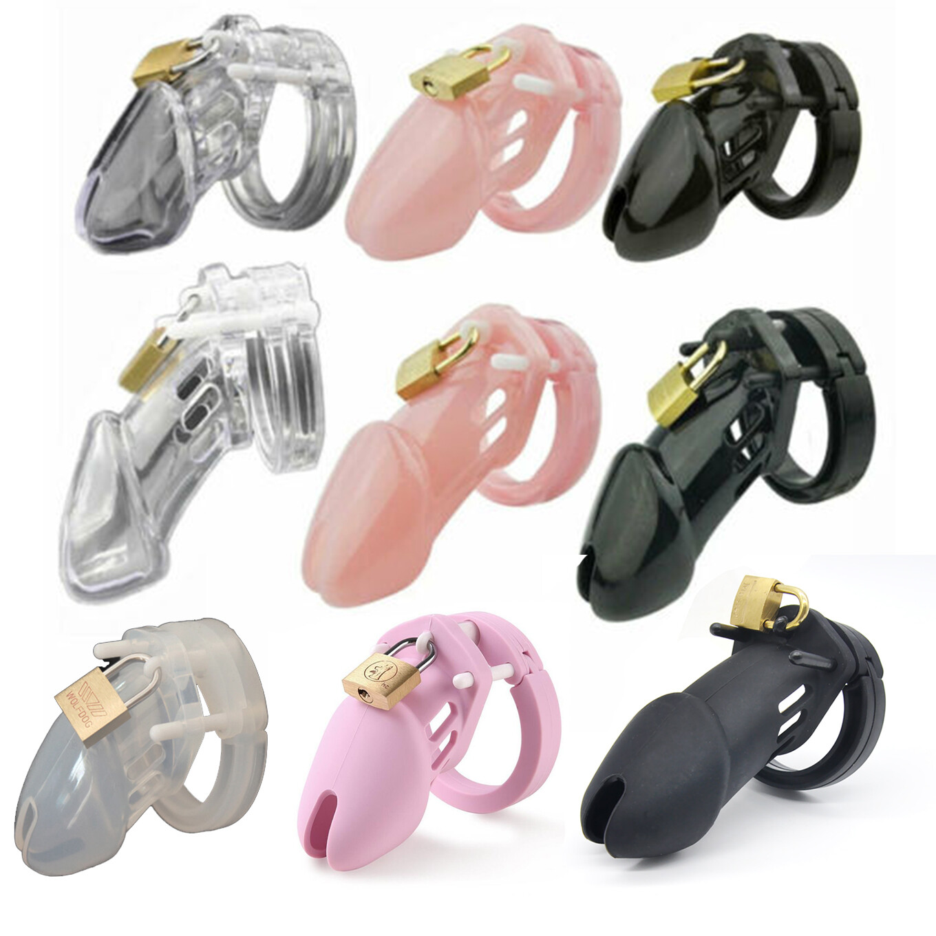 Male Chastity Penis Cock Cage Plastic Silicone Lock Belt Device Sex Toys BDSM