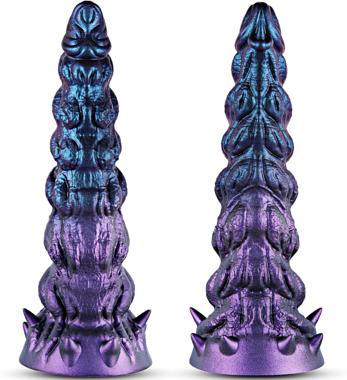 7.3″ Small Beginner Ribbed Dildo, Fantasy Anal Silicone Dildo,Alien Cute Tapered