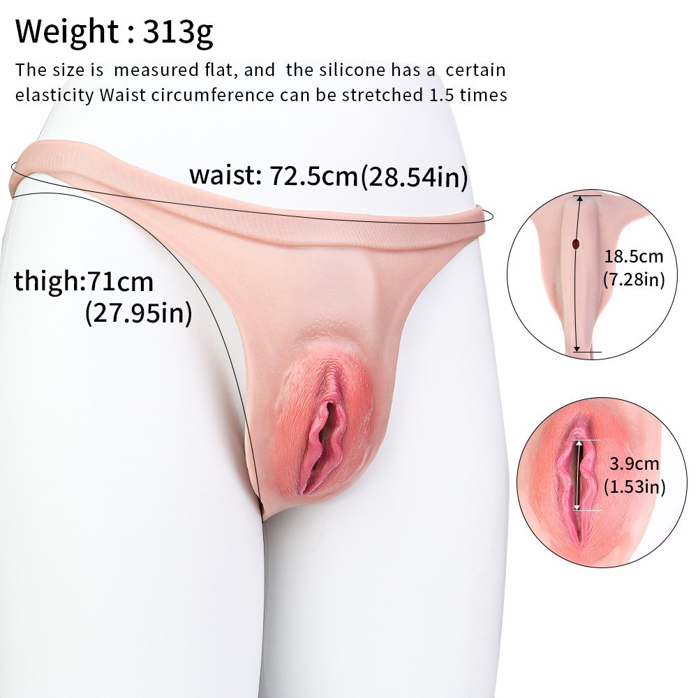 Silicone Briefs Fake Vagina Pant Realistic Panty Underwear Cosplay Crossdresser