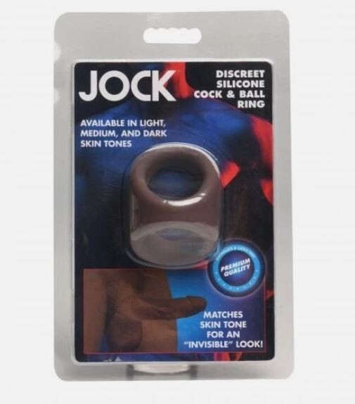 Curve Jock Discreet Silicone Cock and Ball Ring Dark Brown, New