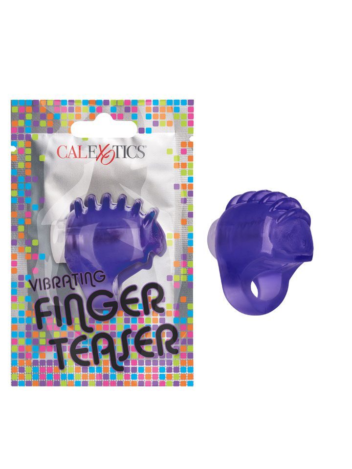 Foil Pack Vibrating Finger Teaser Single Speed Stretchy Sex Toy for Women Pink