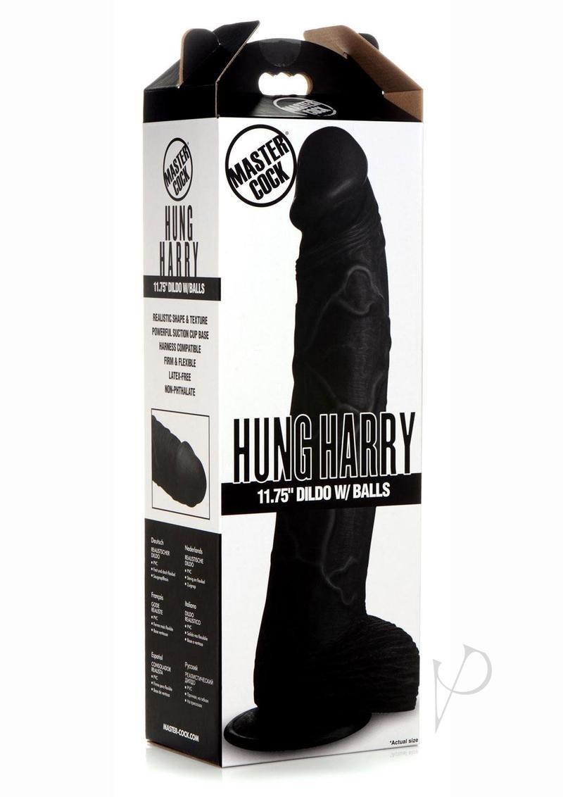 Master Cock Hung Harry Dildo with Balls 11.75in – Black