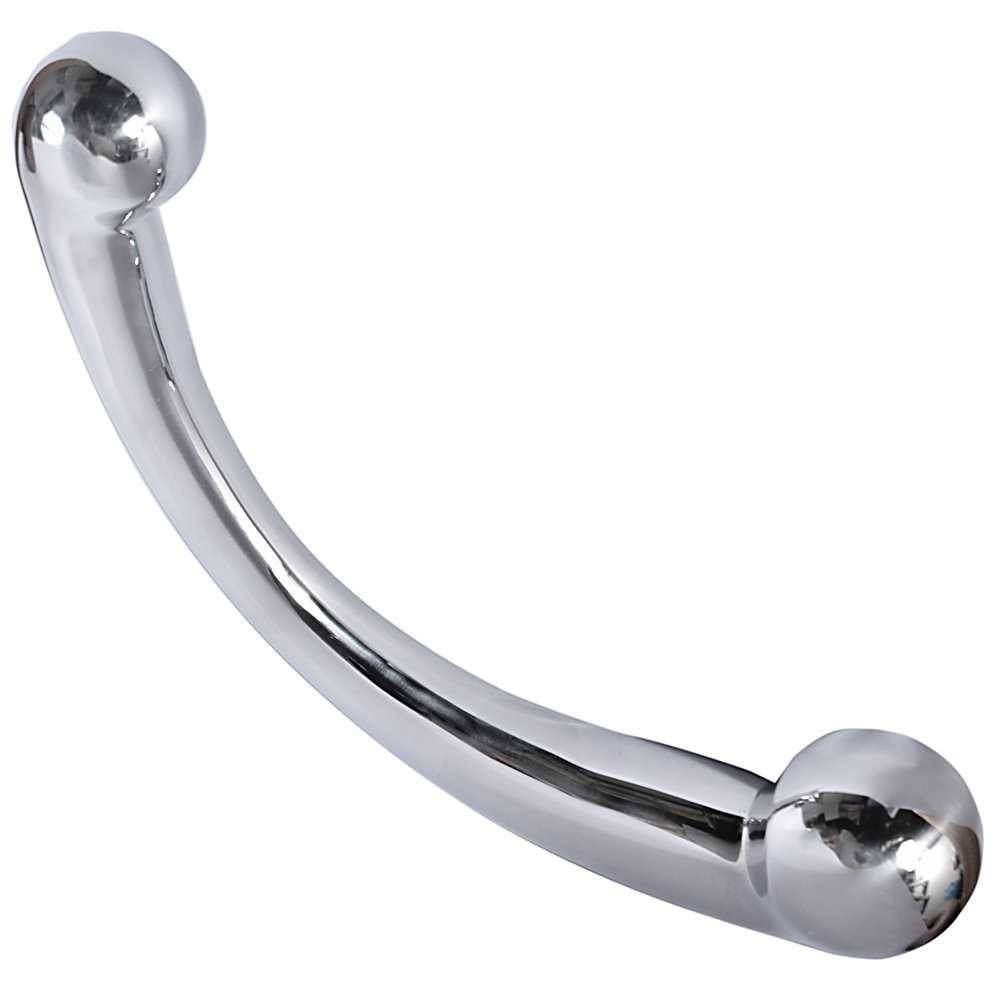 Solid Dildo, 316L Surgical Steel 8 Inches Long Curved 30mm/40mm Mirror Finish