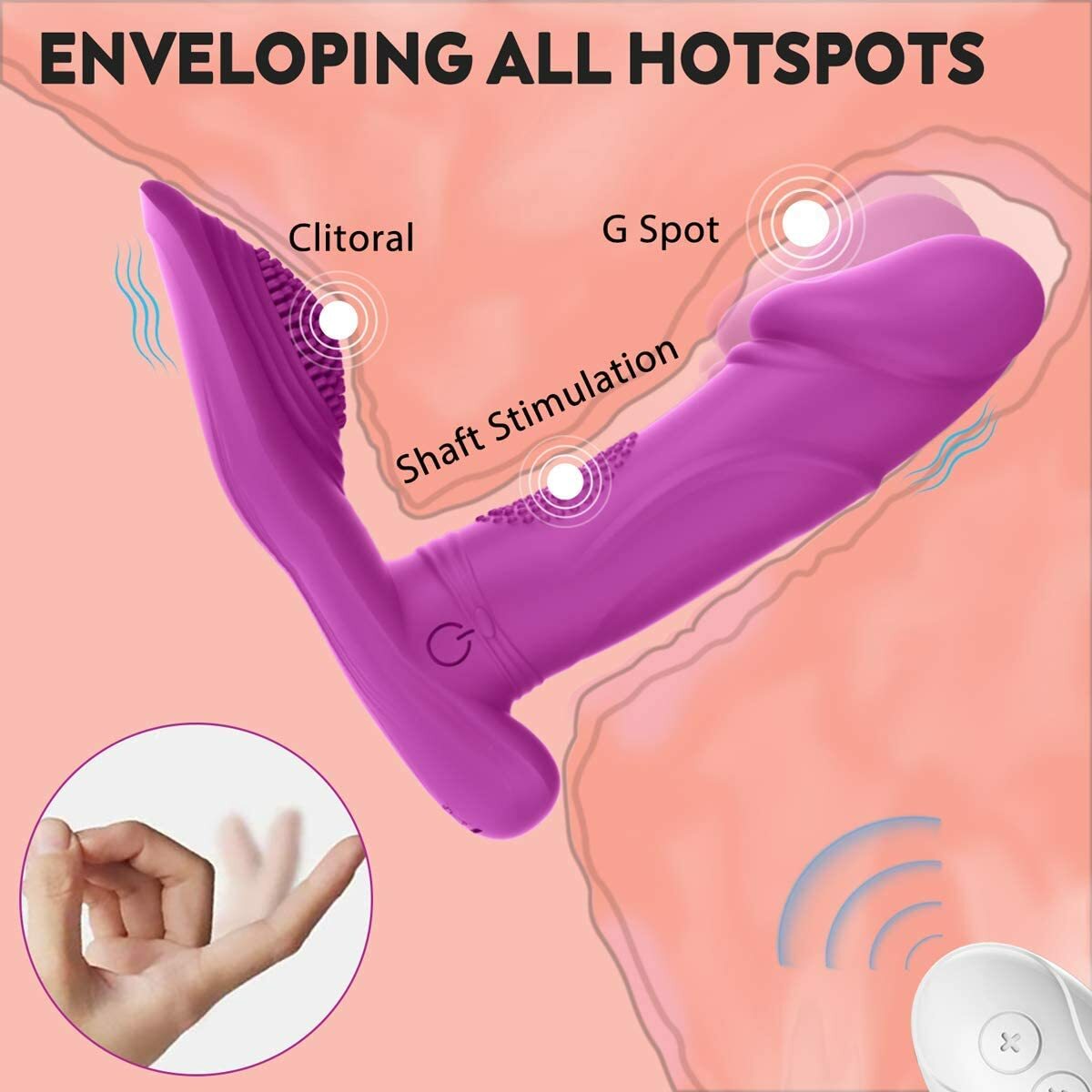 Wearable G-Spot Clit Vibrator Thrusting Dildo Massager Adult Sex Toys for Women
