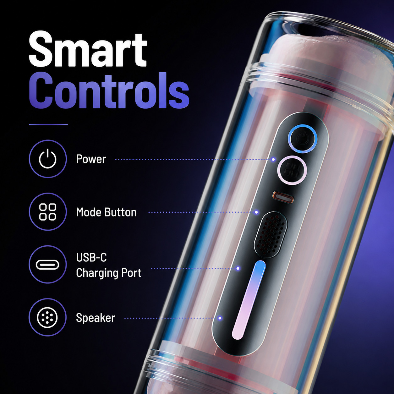 Automatic Male Masturbator Dual Textured 7 Modes USB Rechargeable Adult Toy