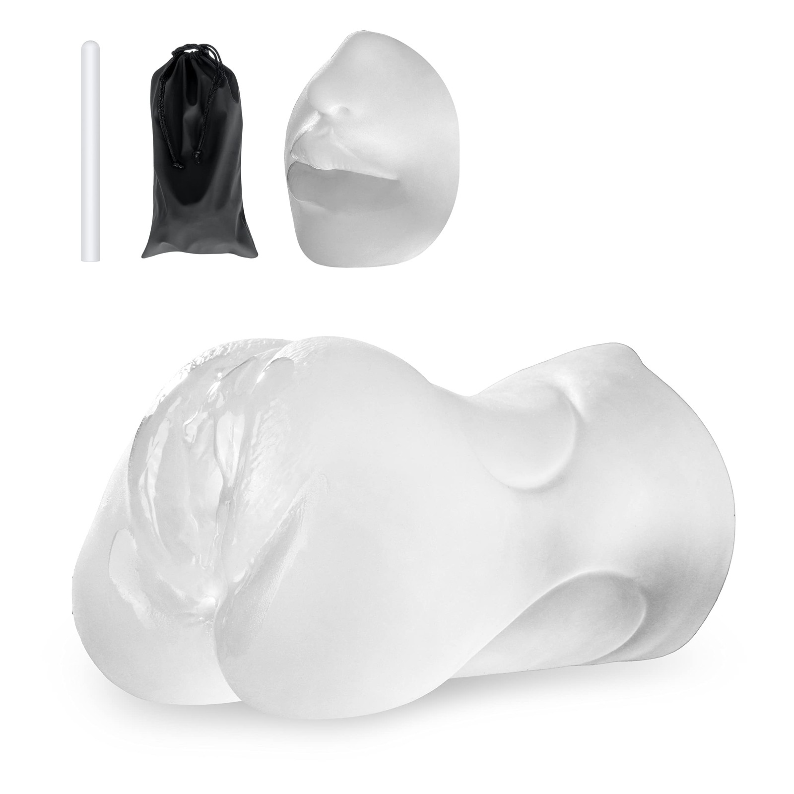 3 in 1 Pocket Pussy Male Masturbator & Drying Stick&Waterproof Storage Bag, D…