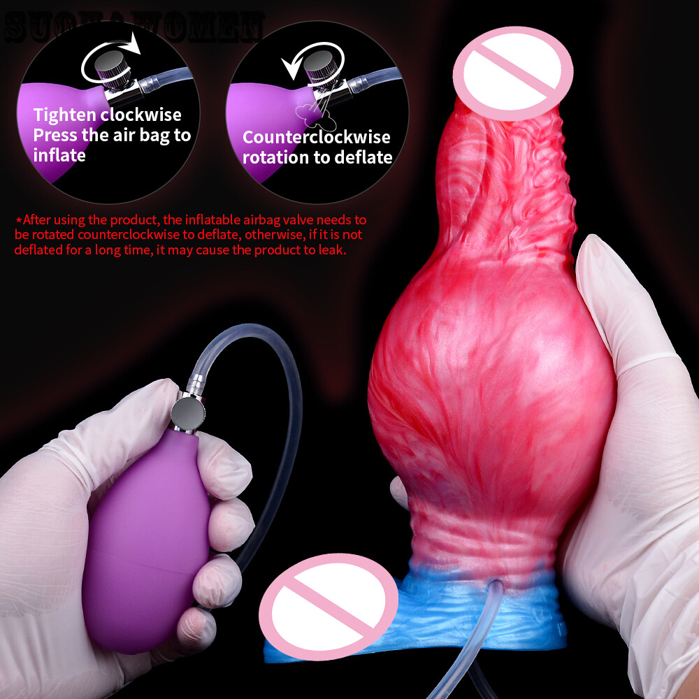 Dildos Ejaculating Anal Plug Dildo Inflatable Peni Butt Trainer Beginner Sex Toy