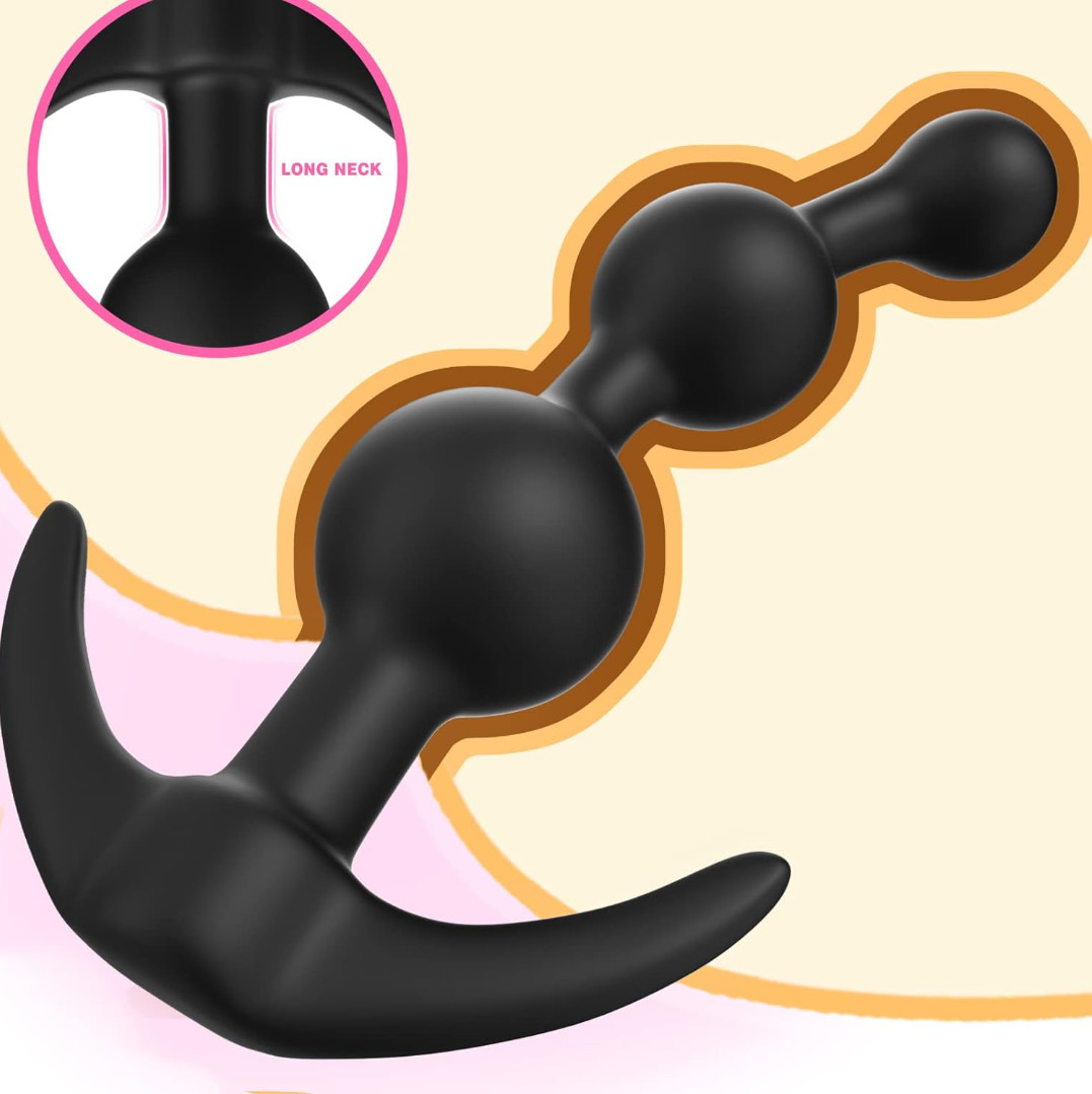 1PCS Anal Beads Butt Plug Prostate Massager Sex Toy love Toy for Men Women Black