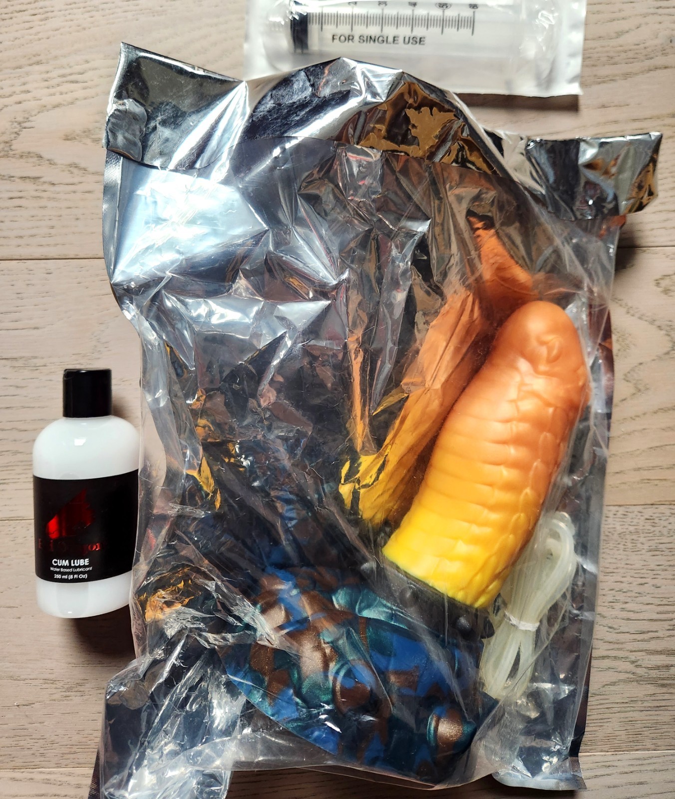 NEW Bad Dragon KOOPER Fantasy MEDIUM UV Glow Silicone Dildo CUM TUBE + LUBE Toy
