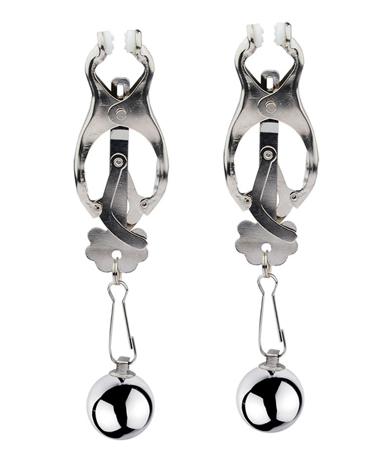 Breast Nipple Clamps Clitoris Clip Weights Ball BDSM Bondage Sex Toy Play Female