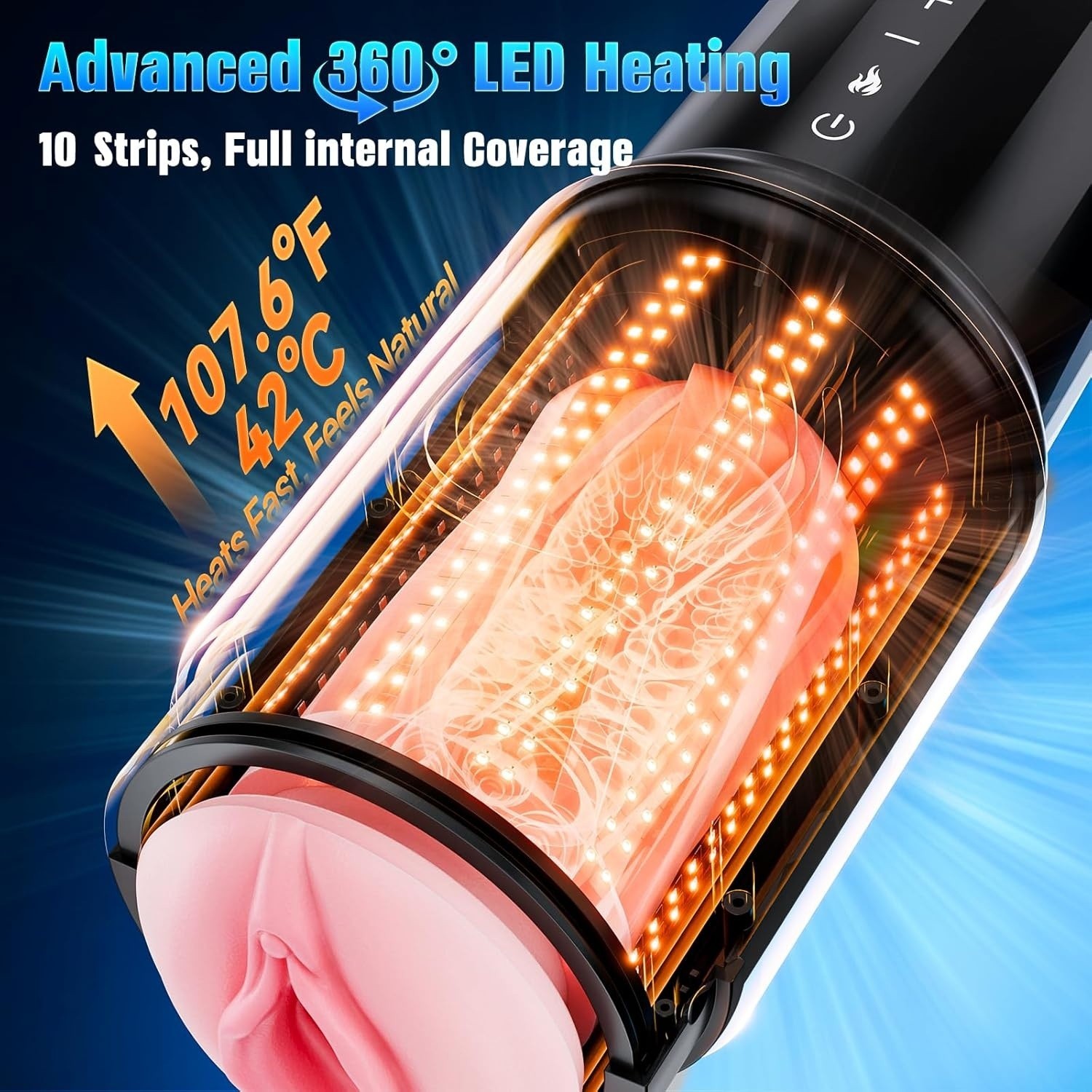 Masturbaters Automatic HandsFree Male Telescopic Heating Cup Stroker Men Sex Toy