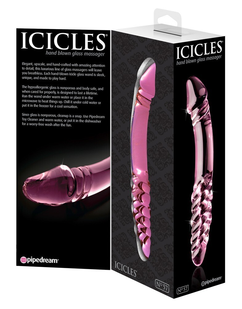 Hand Blown Glass Dildo – Elegant Pink Glass Toy for Hot & Cold Sensations
