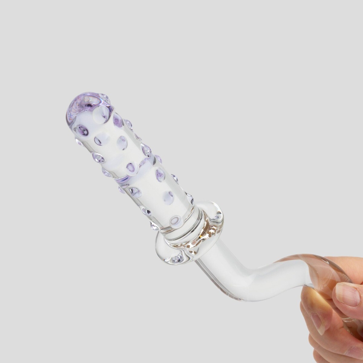 Double Ended Glass Juicer with Crank Handle G Spot Massager Anal Butt Plug Dildo