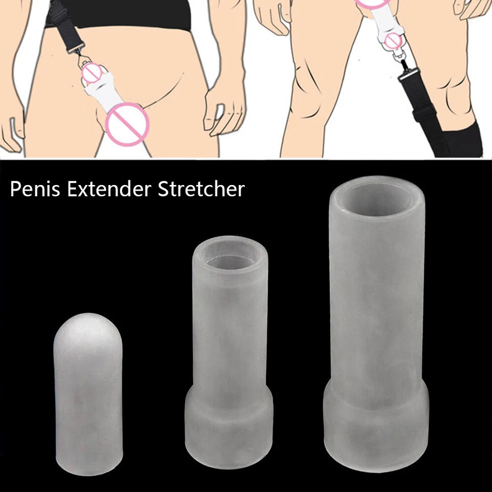 3Pcs Silicone Male Penis Extender Stretcher Max Enhancer Enlarger Sleeve Vacuum