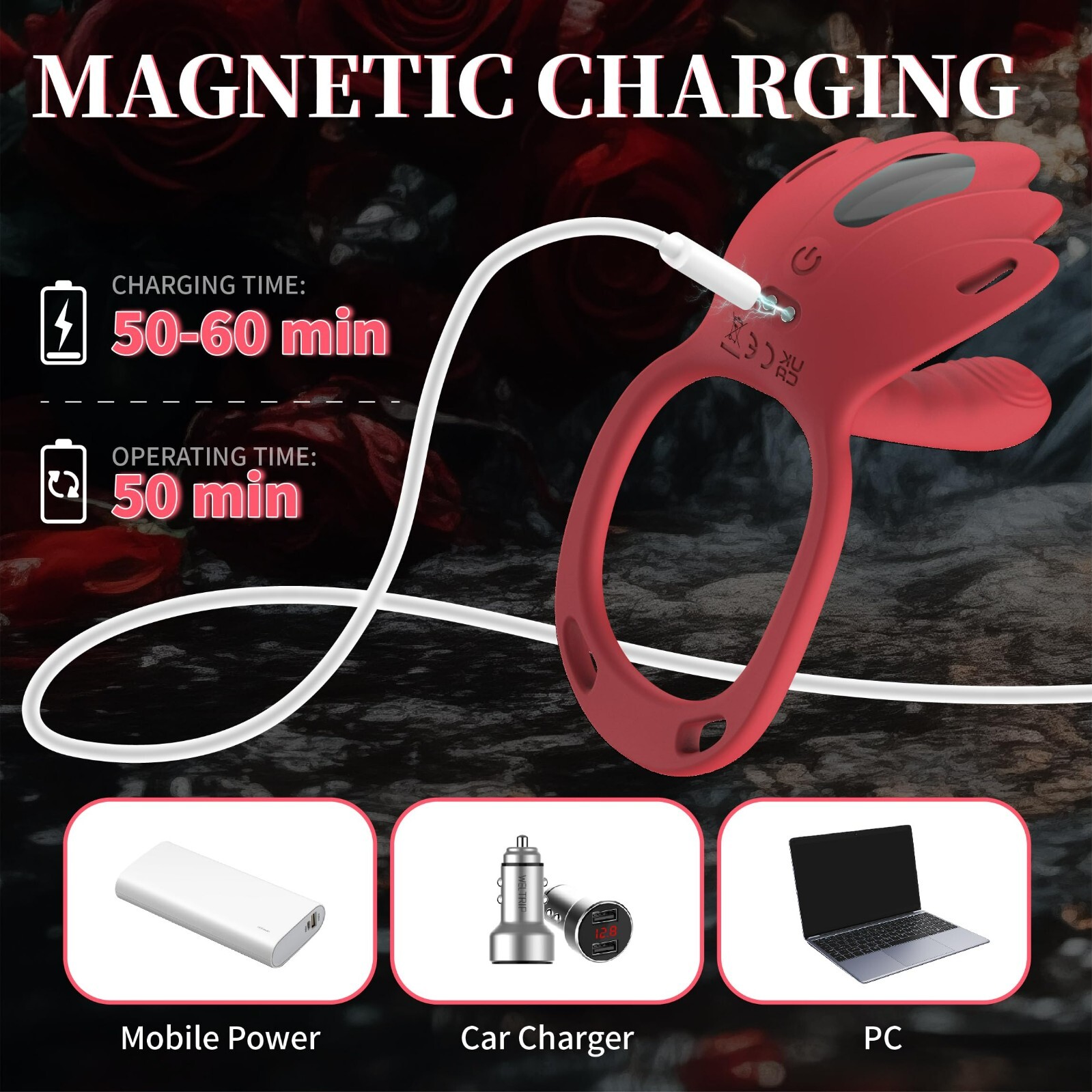 9 Vibrating Penis Enhancer Cock Ring Clit Rabbit Vibrator Sex Toys for Men Women