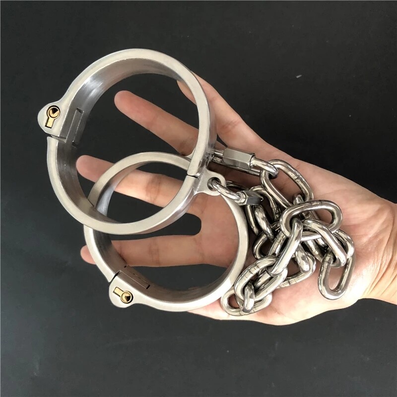 Handcuffs Ankle Cuffs Stainless Steel Wrist Cuffs Adults Role Play Bondage BDSM