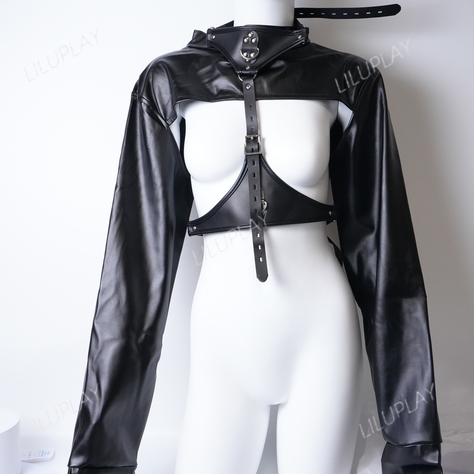 Pu Leather Women Full Body Harness Bodysuit Garter Belt Bondage BDSM Female