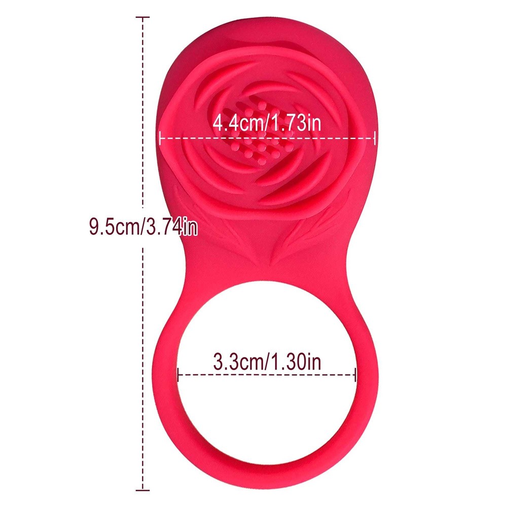 Rose Penis Cock Ring Vibrator G-spot Dildo Massager Sex Toys Adult Couple