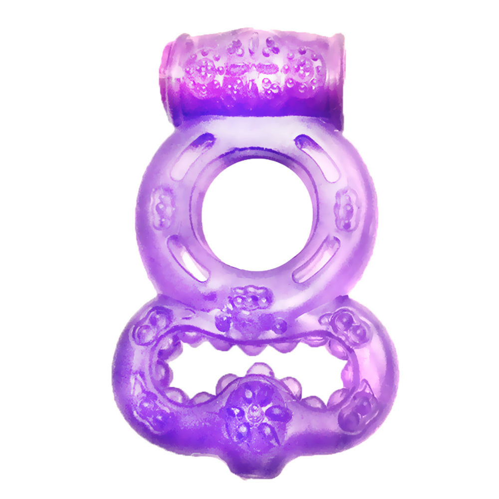 Vibrating Dual Cock & Ball Ring Penis Ring Enlarger ED Xexy Adult Sex Toys