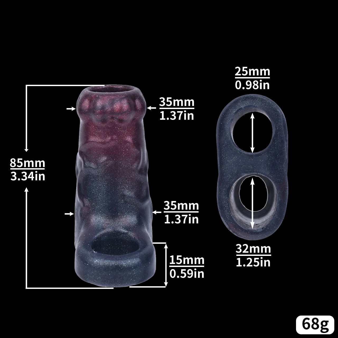 Silicone Strap on Dildo Panties 8.46″ Hollow Penis Extender Sleeve Enlargement
