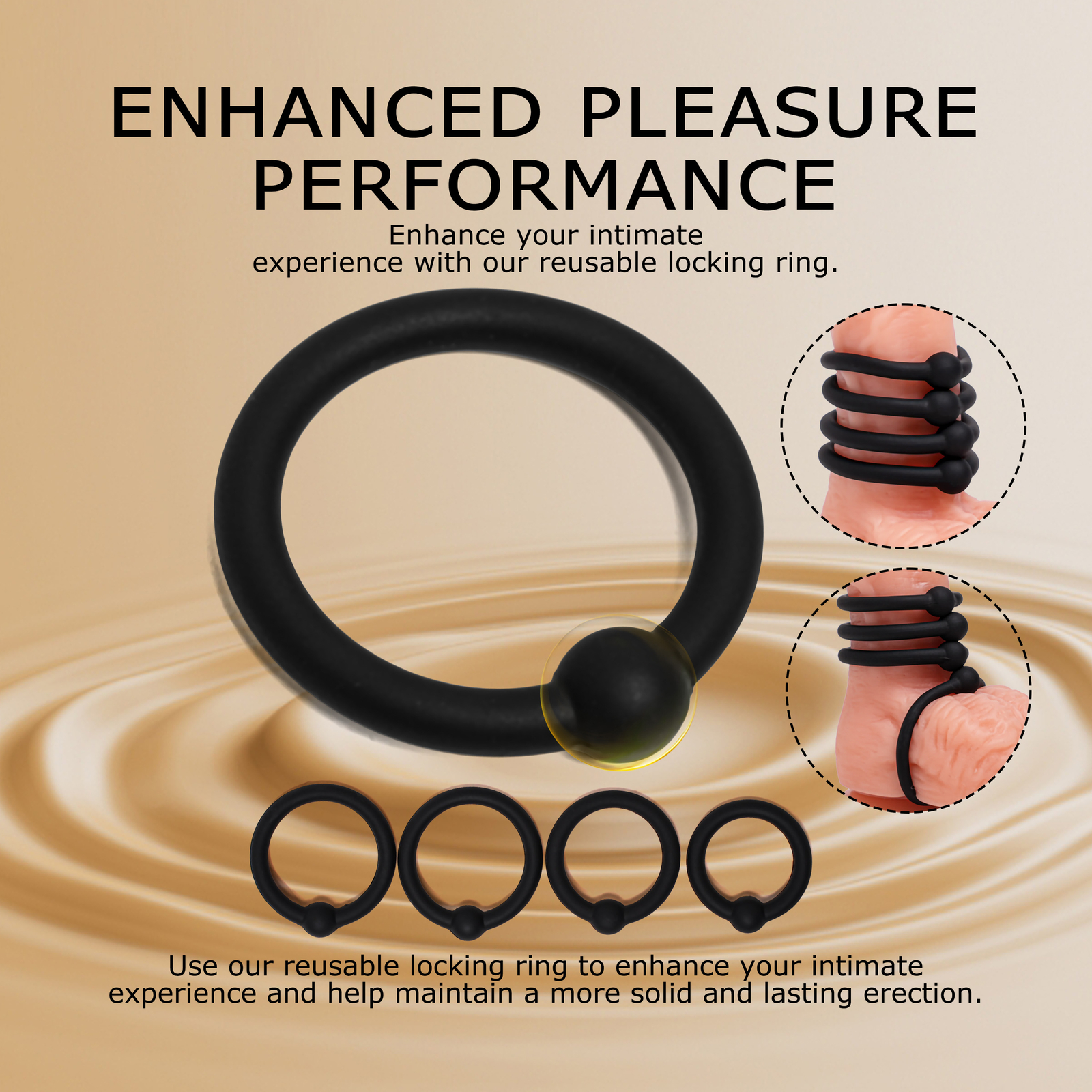 7PCS Cock Ring Silicone Super Stretchy Strong Stay Hard Penis Rings Men Sex Toys