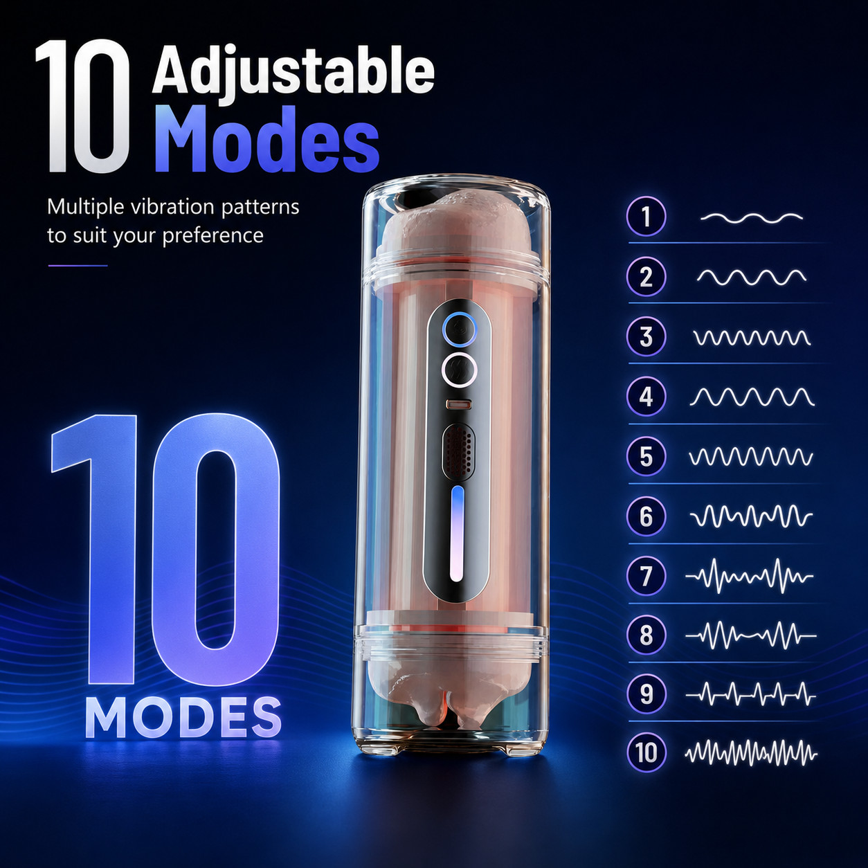 Automatic Male Masturbator Dual Textured 7 Modes USB Rechargeable Adult Toy