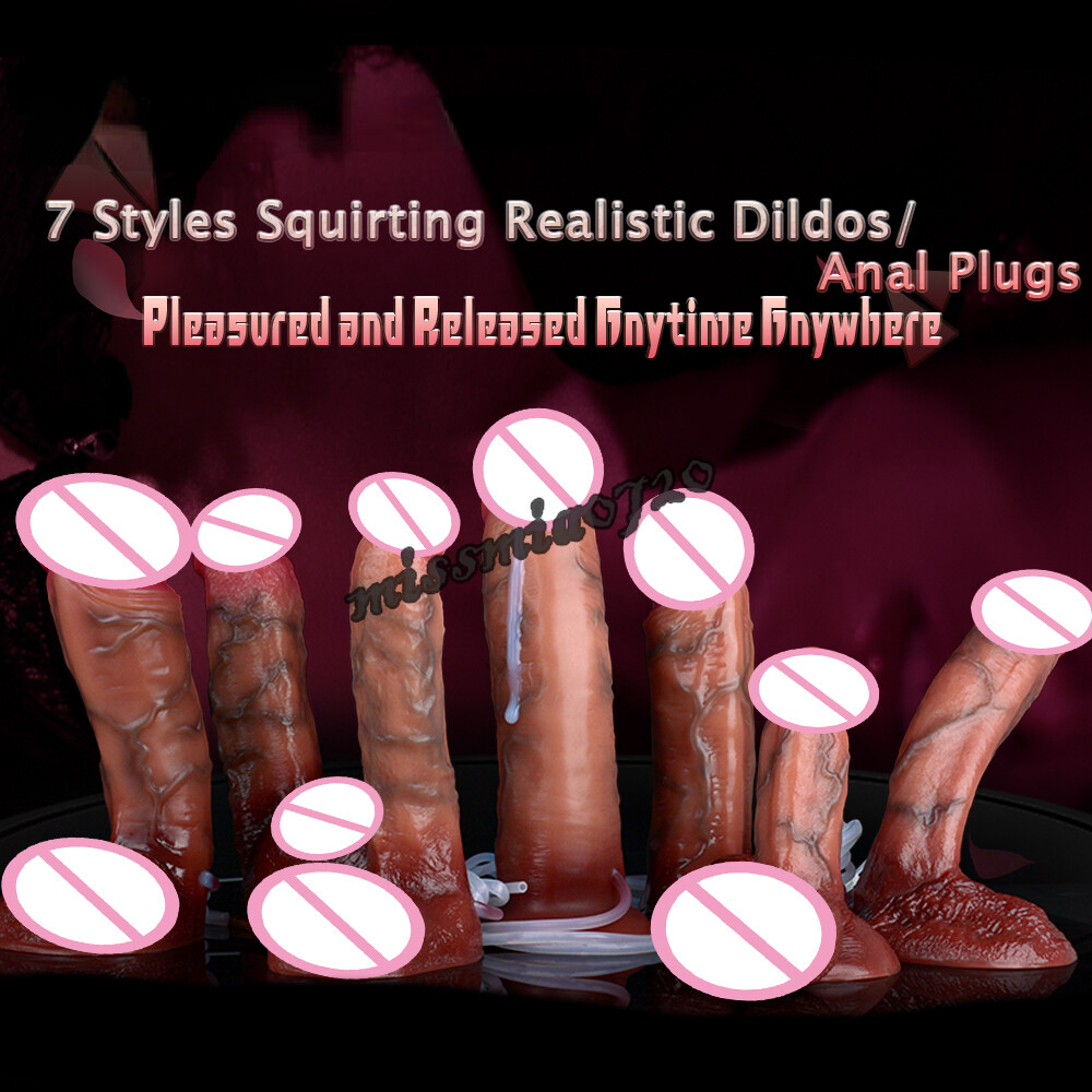 7 Shape Realistic Squirting Dildos Ejaculating Anal Plug with Sucker Sex Toys