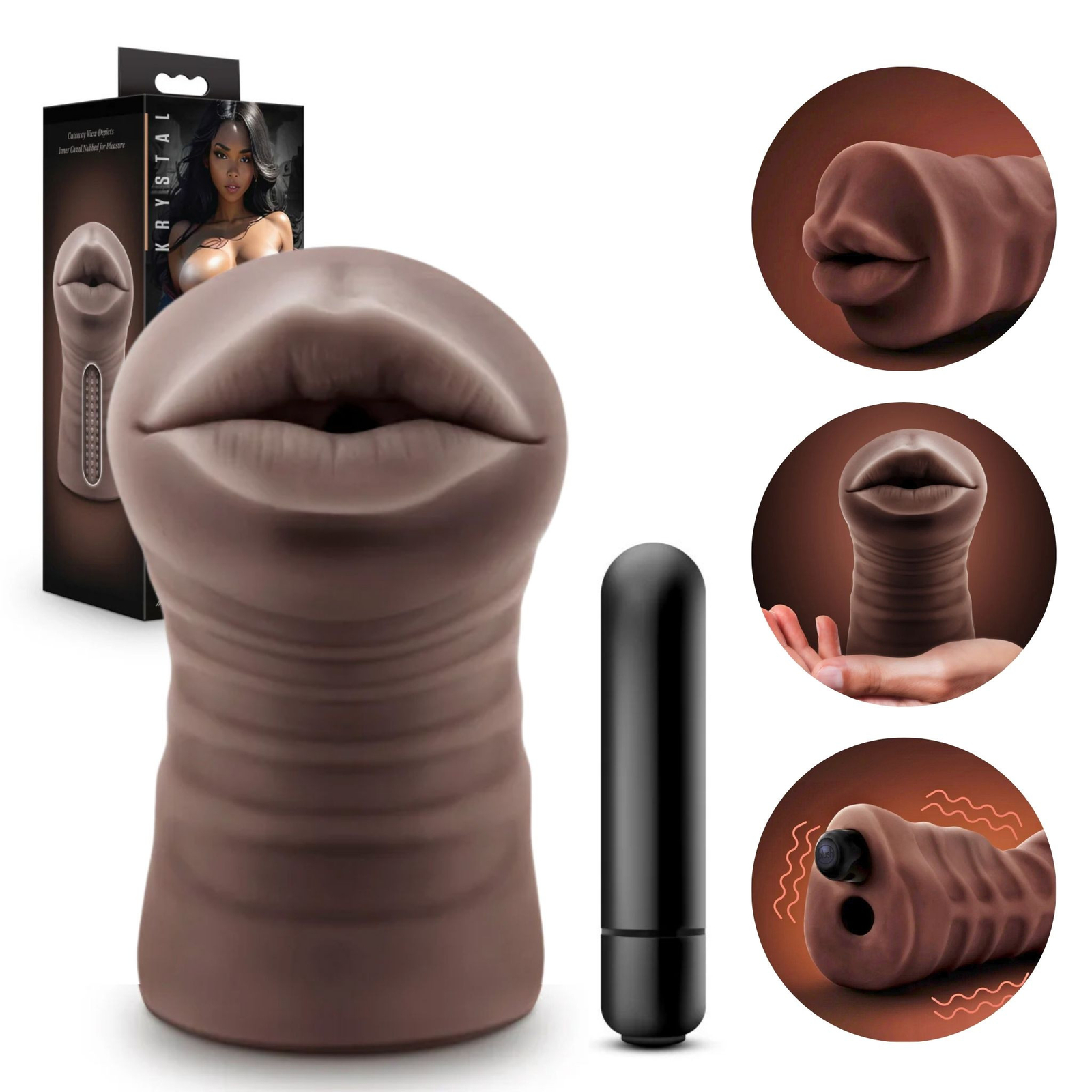 Vibrating Blow Job Simulator BJ Male Masturbator Stroker Sleeve Oral Sex Toy