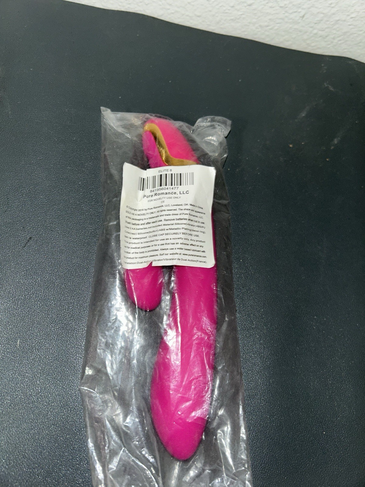 Pure Romance Elite 8-Battery Operated Dual Action Vibrator Pink 8”