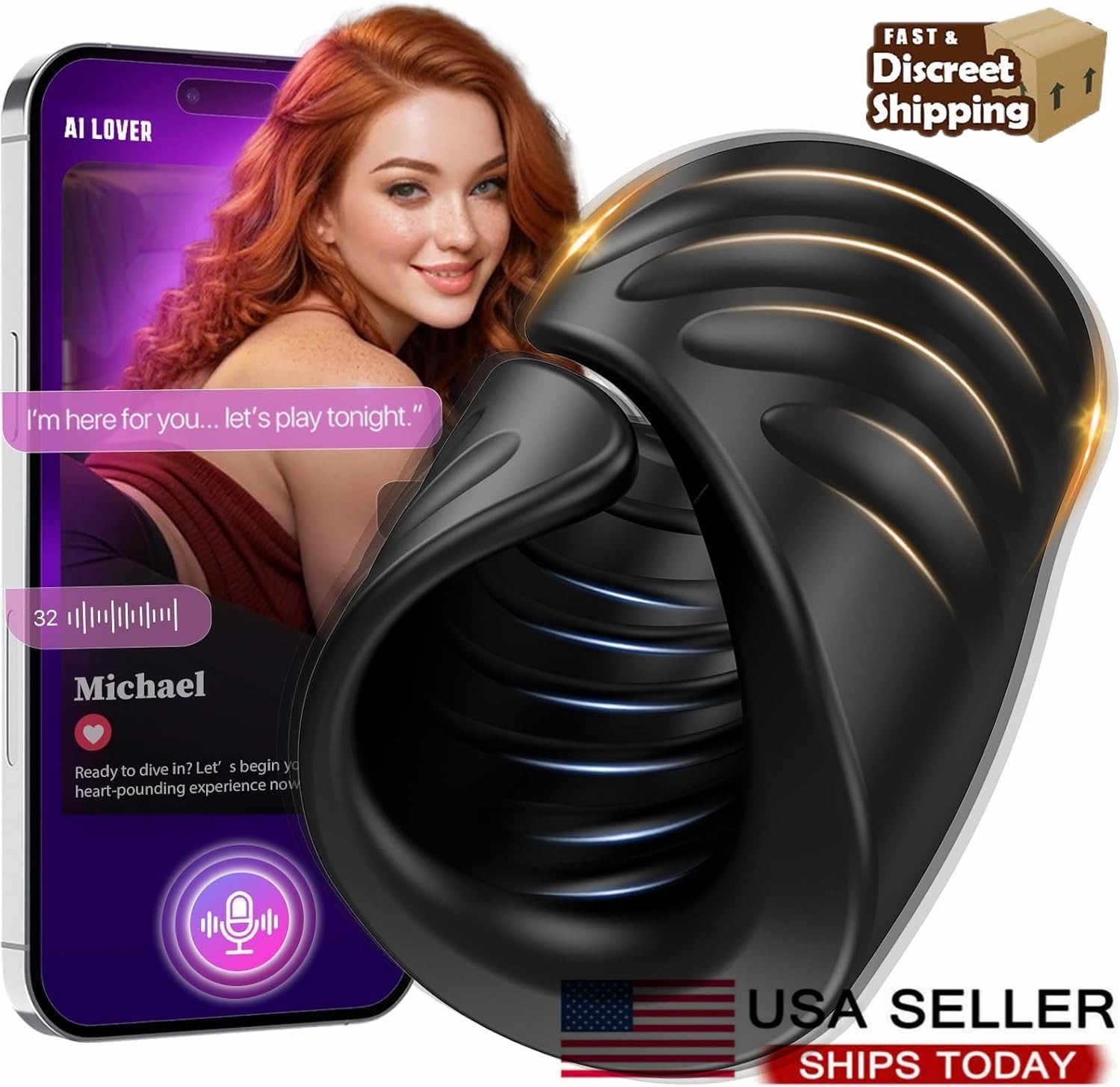 Male Masturbator Penis Vibrator Glans Massager APP Ctrl Sex Toys Men Adult Gifts