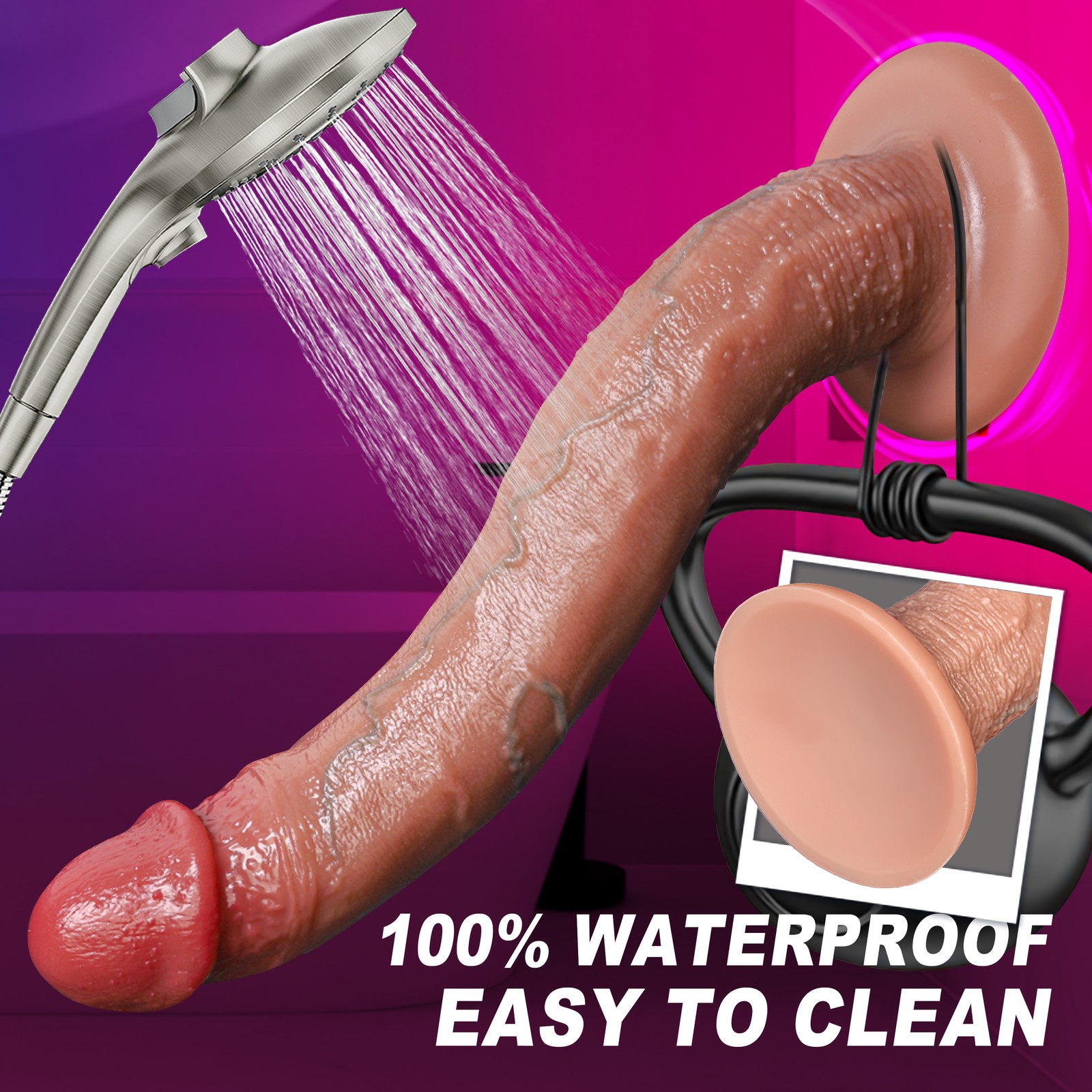 13.78IN Long Silicone Realistic Dildo Skin Feeling Huge Big Thick Penis Suction