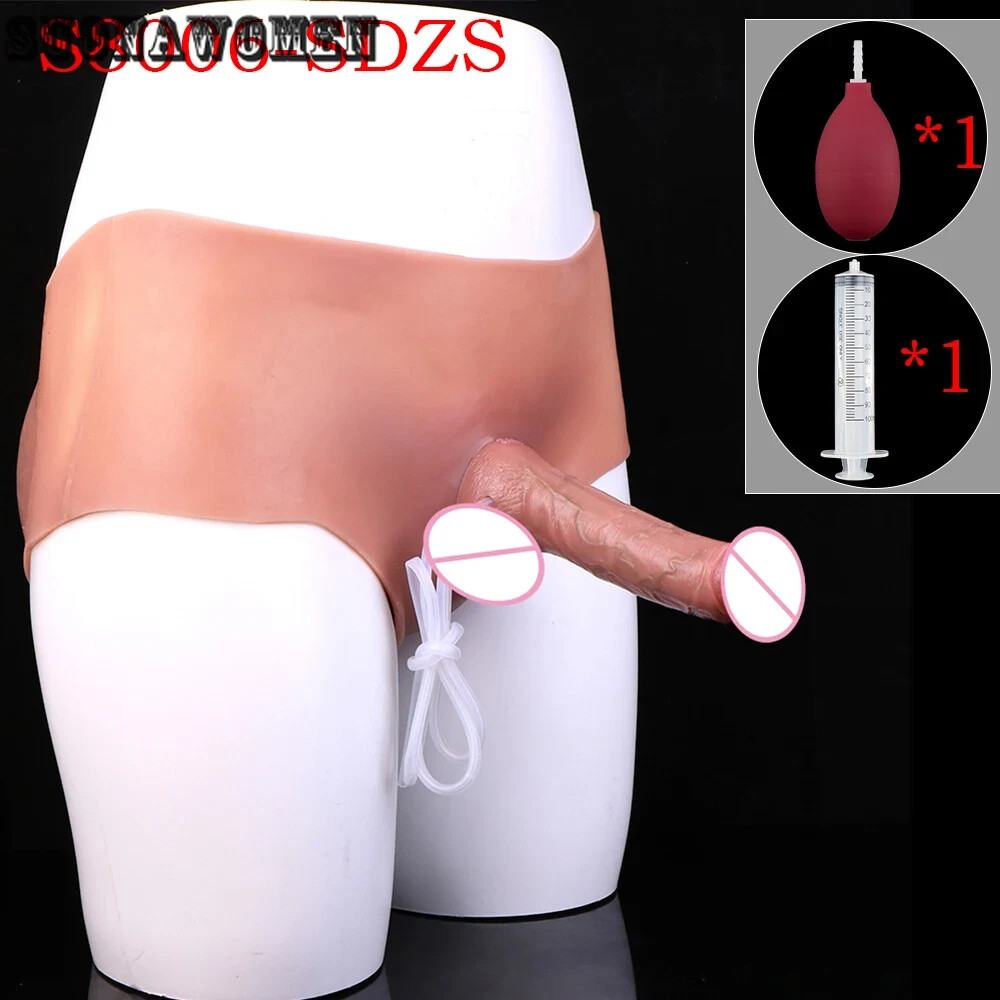 Silicone Strap-on Squirt Solid Dildo Wearable Anal Plug With Ejaculate Function