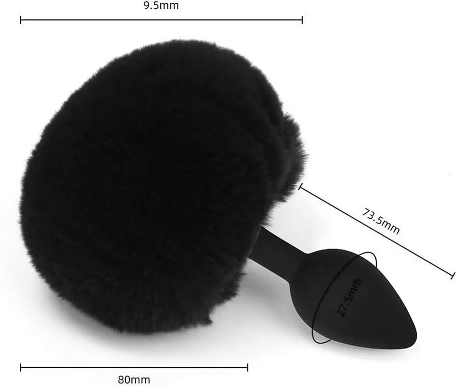 Bad Kitty Silicone Tail Anal Plug Kitten Cat Feline Ass Butt Pet Play Tailz Blk