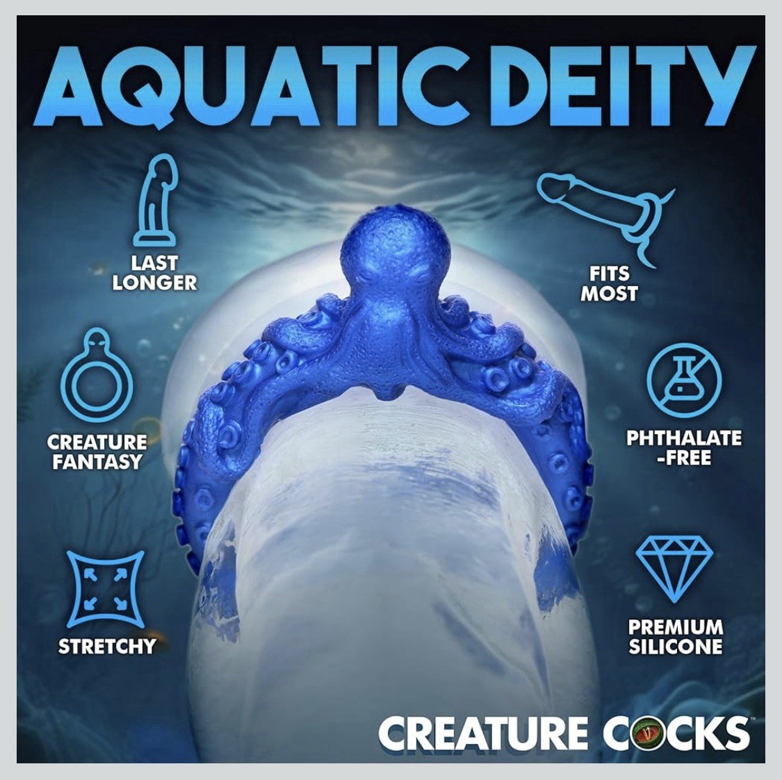 Creature Cocks Poseidon’s Octo-Ring Silicone Cock Ring – Fetish Fantasy Ring