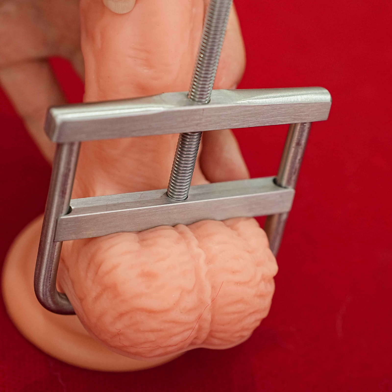 Male Testicle Ball Stretcher Penis Ring Crusher Scrotum Clamps Torture Sex Toys