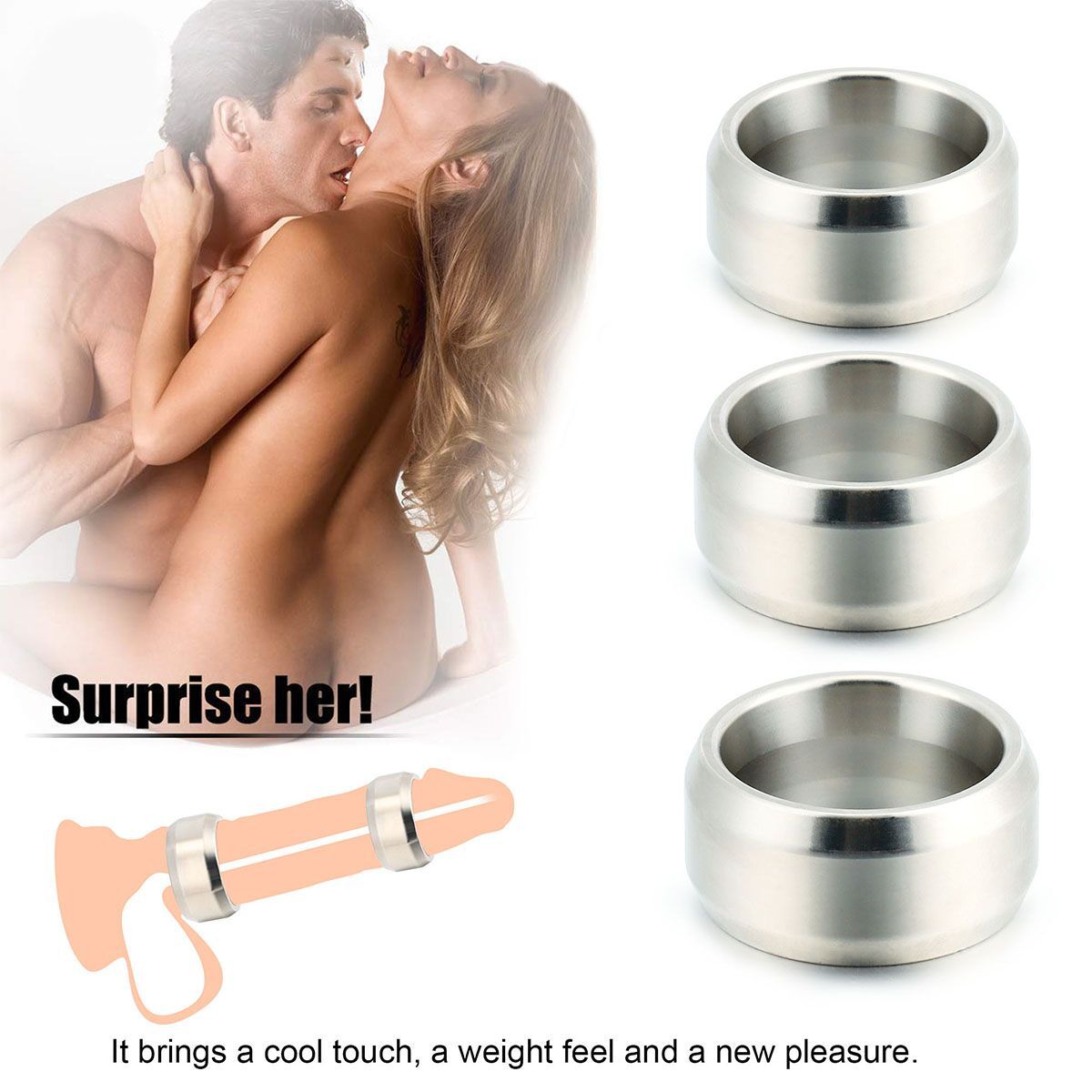 Stainless Steel Cock Ring Penis Ring Chastity Cage Cockring Glans Rings For Mens