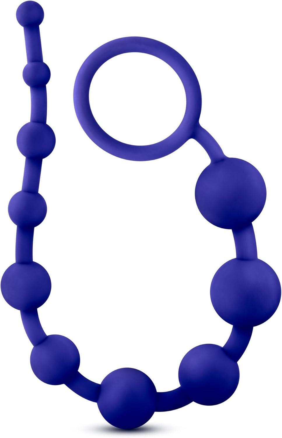 Eden 12.5″ Silicon Beginners 10 Safe Anal Beads Graduating Sizes w/ Loop Purple