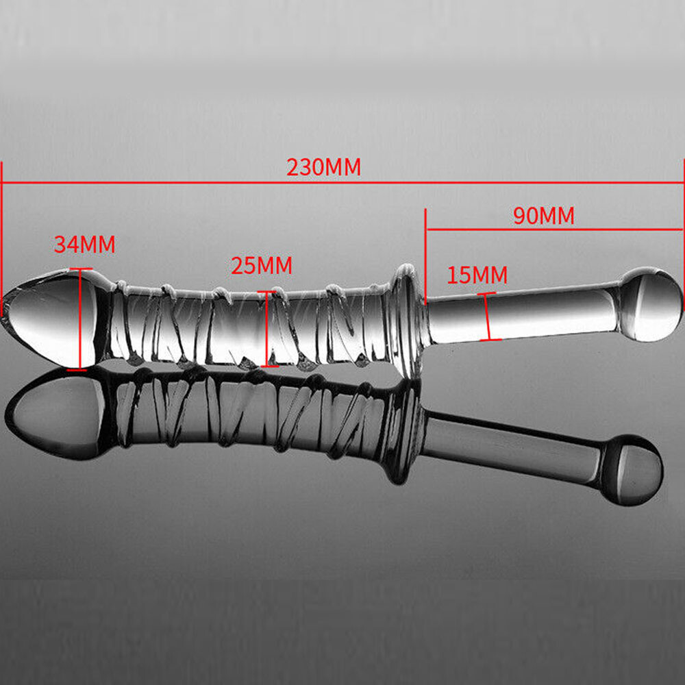 Crystal Glass Dildo Massager Wand G-spot Stimulator Women Sex Toy Anal Butt Plug